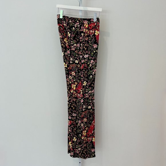 ETRO BLACK BROWN MULTI FLORAL VISCOSE TROUSERS MODEL 19212 SIZE IT 44 / US 8 NWT - Picture 7 of 17